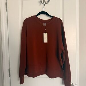 CALIA Soft Scuba Women's Crew Neck Sweater - Deep Rust